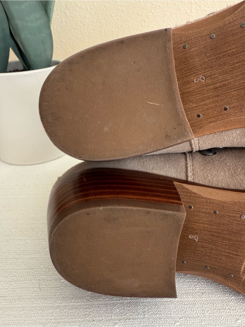 Sam Edelman Suede Ankle Booties with Studd Grommet Detail in Taupe - Picture 12 of 14